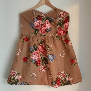 Floral strapless dress - XL